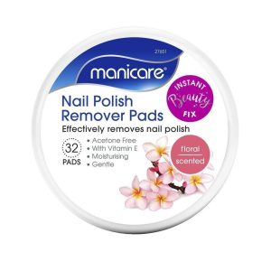 Manicare Nail Polish Remover Pads Floral 32 pack