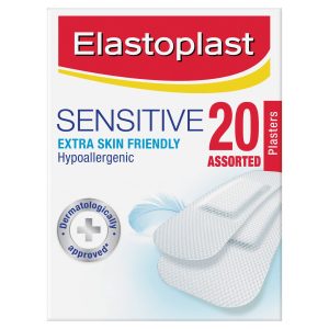 Elastoplast Sensitive Extra Skin Friendly Hypoallergenic Plasters Assorted 20 Strips